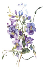 Wall Mural - PNG Delicate purple floral illustration