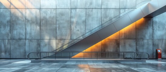 Poster - Modern Concrete Architecture with Escalator