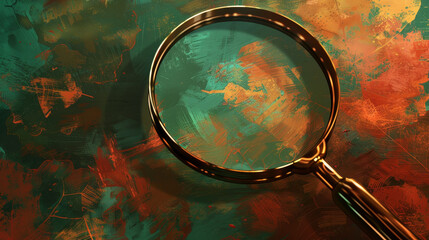 Magnifying glass on a background of state-of-the-art electronic technology. The image depicts a magnifying glass symbolizing detailed analysis and search, with advanced electronic elements, 