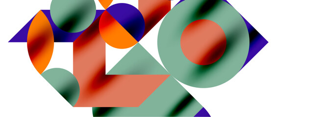 Wall Mural - Circle pattern, round elements with lines and arrows composition for wallpaper, banner, background or landing