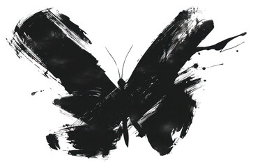 Sticker - PNG Butterfly shape silhouette art transportation.