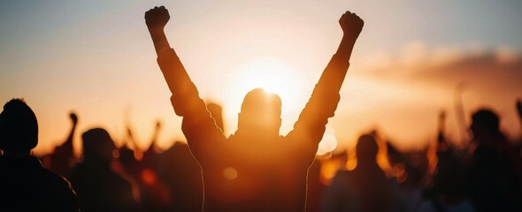 Wall Mural - Man Cheering at a Concert