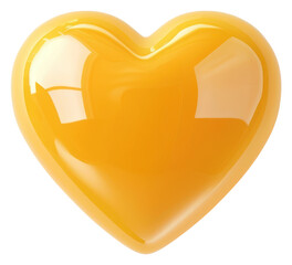 Wall Mural - PNG  Glossy yellow heart shape