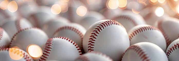 Wall Mural - Close-Up of Baseball Balls in a Pile