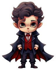 Sticker - PNG Cute vampire publication creativity portrait.