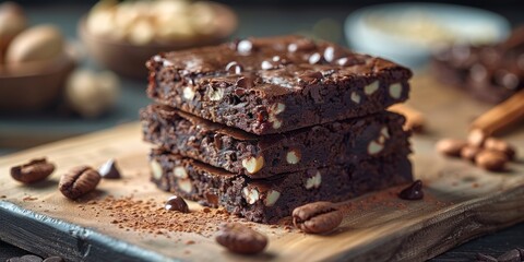 Canvas Print - National Brownie Day chocolate brownies, September 8th