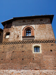 Canvas Print - Gropello Cairoli, old town in Pavia province, Italy. Castle