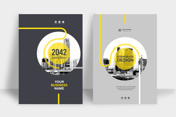 Wall Mural - city background business book cover design template