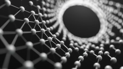 Abstract network structure with interconnected nodes creating a stunning visual effect in black and white.