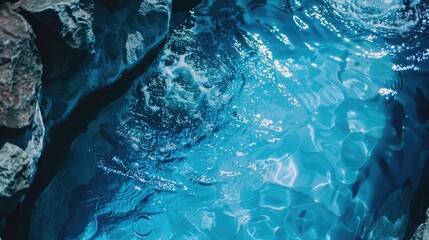 Wall Mural - Blue Water Surface in a Spa, Top View