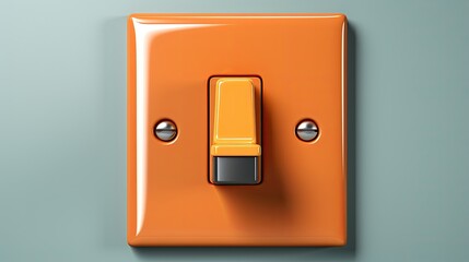 Wall Mural - a functional light switch with a broken appearance