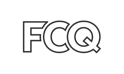 Poster - FCQ logo design template with strong and modern bold text. Initial based vector logotype featuring simple and minimal typography. Trendy company identity.