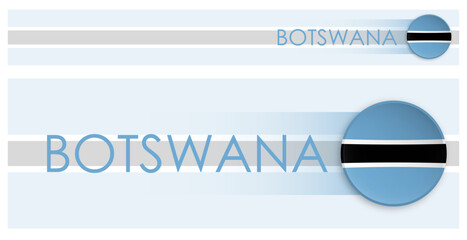 Wall Mural - Botswana flag horizontal web banner in modern neomorphism style. Webpage Botswana country header button for mobile application or internet site. Vector