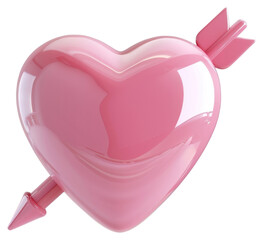 Sticker - PNG Glossy pink heart arrow