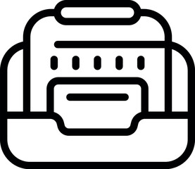 Poster - Line icon of an office inbox with incoming documents, symbolizing task management and workflow organization