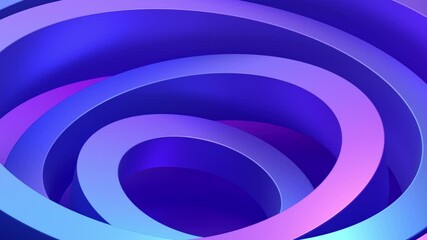 Poster - Abstract animation, purple and blue colored rotating rings, background design, 4k seamless looping video, 3d render