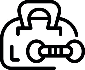 Poster - simple line icon of a dumbbell, perfect for representing weightlifting or fitness