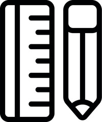 Poster - Simple icon of a ruler and pencil, perfect for representing concepts like measuring, drawing, and design