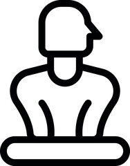 Poster - Office worker is sitting on a chair and working on a laptop
