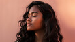© ZattaVoga - multiethnic woman beauty wavy hair profile sunlight eyes closed