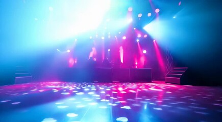 Wall Mural - Vibrant concert stage with dazzling lights and colorful beams, energizing the night at a live performance