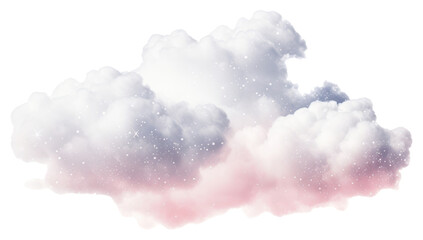 Canvas Print - PNG  Dreamy pastel clouds with sparkles