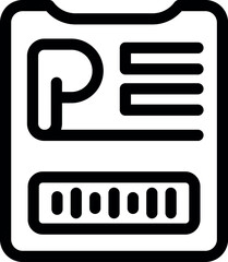 Poster - Line icon of an electric meter measuring electricity consumption