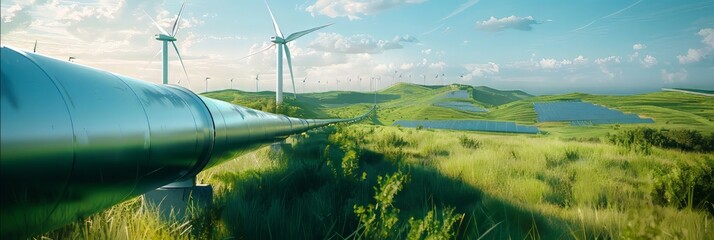 hydrogen pipeline of energy sector towards to ecology,carbon credit,clean energy,secure,carbon neutr