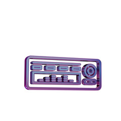 Aufkleber - 3D Neon Retro Icon - Retro Car Radio