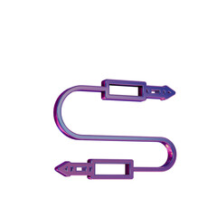 Poster - 3D Neon Retro Icon - Double Plug