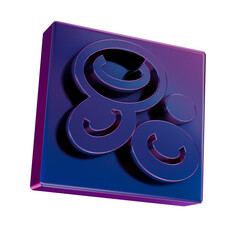 Poster - 3D Neon Retro Icon -  Blood Cells symbol