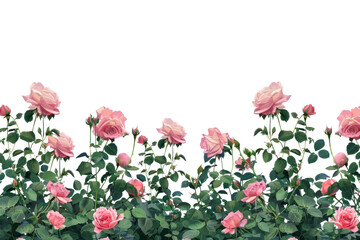 Canvas Print - PNG Pink roses garden illustration