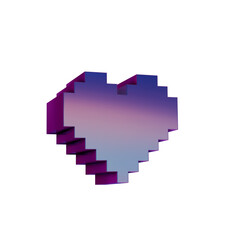 Aufkleber - 3D Neon Retro Icon -  Pixel icon hearts symbol