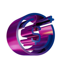 Leinwandbilder - 3D Neon Retro Icon Coin Dollar symbol