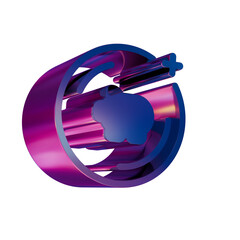 Aufkleber - 3D Neon Retro Icon money box Coin symbol