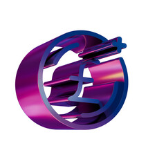 Leinwandbilder - 3D Neon Retro Icon Pound Coin symbol