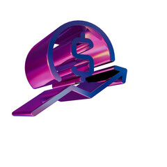 Leinwandbilder - 3D Neon Retro Icon Dollar Price arrow UP