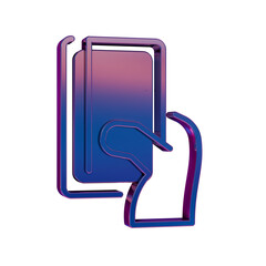 Poster - 3D Neon Retro Icon - Credit Card Payment Symbol Online Shopping