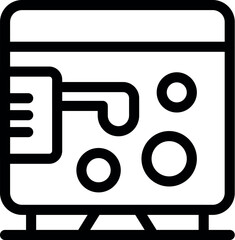 Poster - Line art icon of a diesel generator converting mechanical energy into electricity