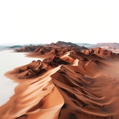 Wall Mural - A desert landscape with mountains in the background