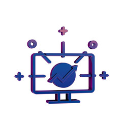 Fototapete - 3D Neon Retro Icon Data Screen symbol
