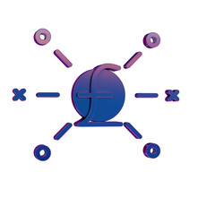 Poster - 3D Neon Retro Icon Pound symbol