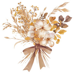 Sticker - PNG  Elegant autumn floral bouquet illustration