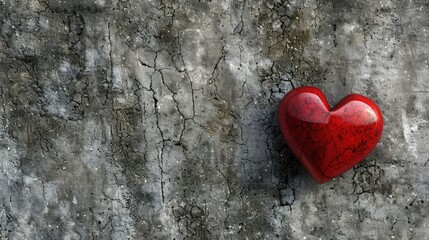 Poster - Concept of love heart shape on concrete background