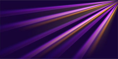 Fototapete - Abstract neon light rays background. A Colorful Motion Background of City Light Trails. Purple glowing wave swirl, impulse cable lines. Long time exposure. Vector