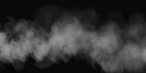 Fog or smoke, white smog clouds on floor, isolated transparent special effect. Vector illustration, morning fog over land or water surface, magic haze.	