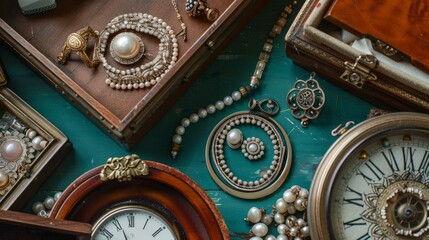 Fototapete - Vintage pieces tell stories of eras gone by.