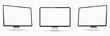 © fad82 - Realistic computer screen mockup. Computer display on three sides with empty screen isolated on transparent background