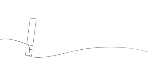 Poster - a single line drawing of a exclamation mark. continuous line exclamation mark symbol icon. one line 