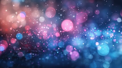 Wall Mural - Enchanting Abstract Bokeh Lights in Blue and Pink Hues
